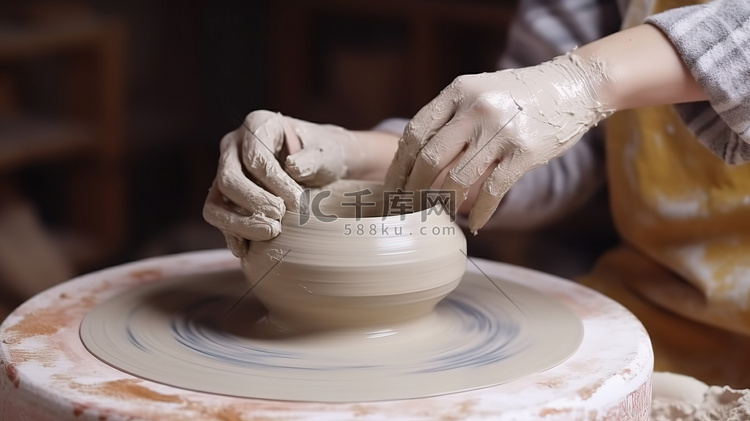 陶瓷制陶过程制作高清图片