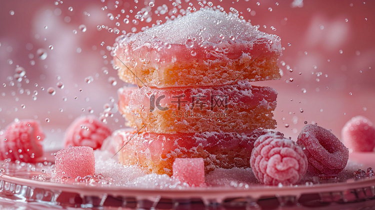水果蛋糕立体描绘摄影照片
