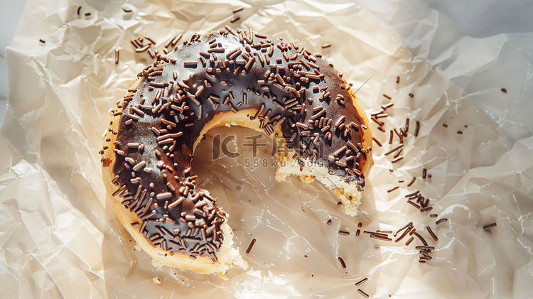 甜甜圈巧克力立体描绘摄影照片