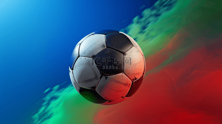 彩色场景纹理足球立体展示的背景