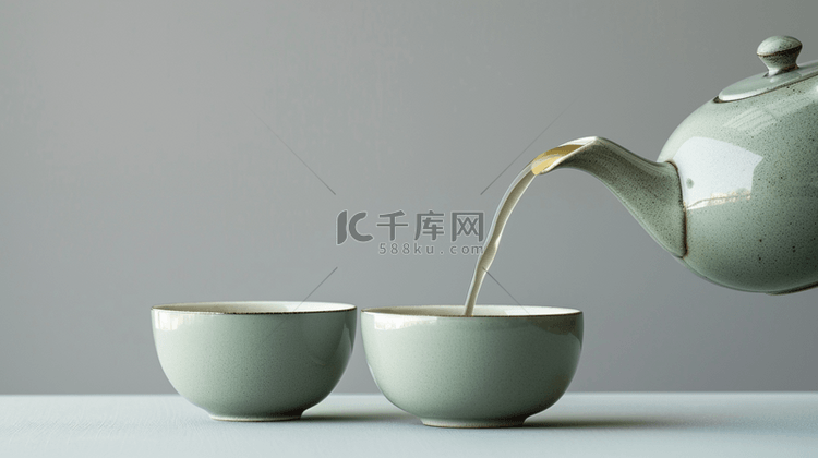 茶具茶叶品茗合成创意素材背景