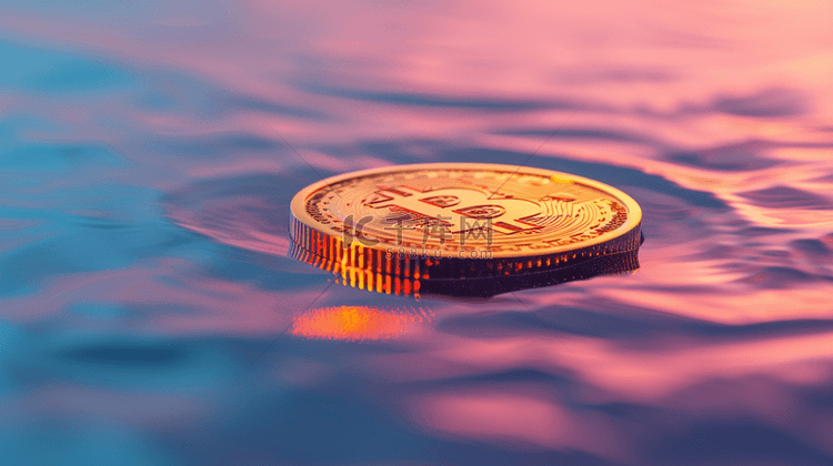 水面硬币漂浮合成创意素材背景