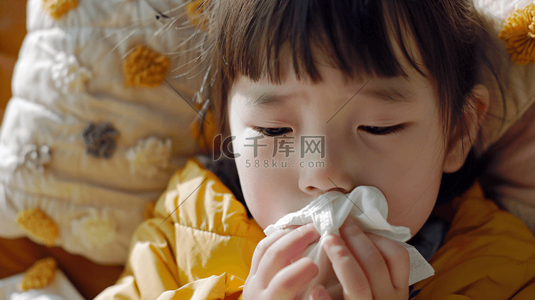 生病擤鼻涕的儿童2