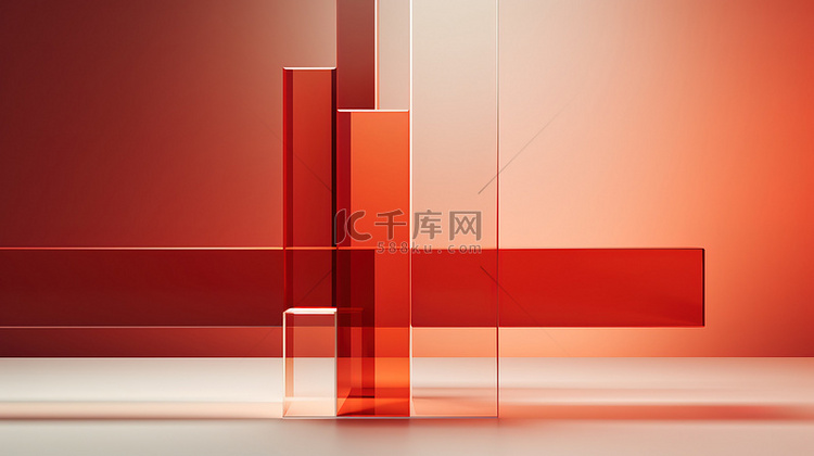 深橙色玻璃条形状背景