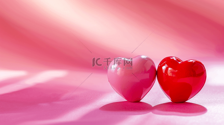 粉红色浪漫爱情日爱心气球立体摆