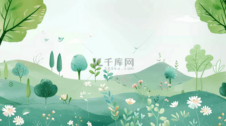 生物草地树林合成创意素材背景