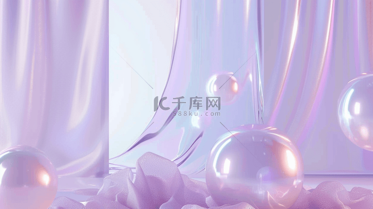 紫色水珠唯美合成创意素材背景