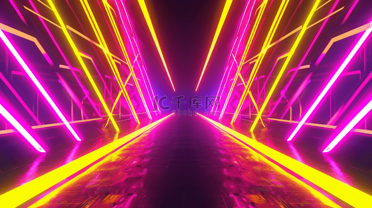 彩虹色灯光光线光束隧道的背景