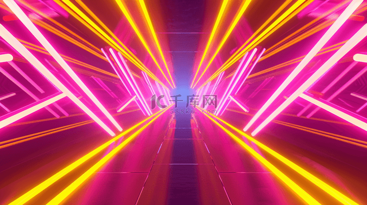 彩虹色灯光光线光束隧道的背景
