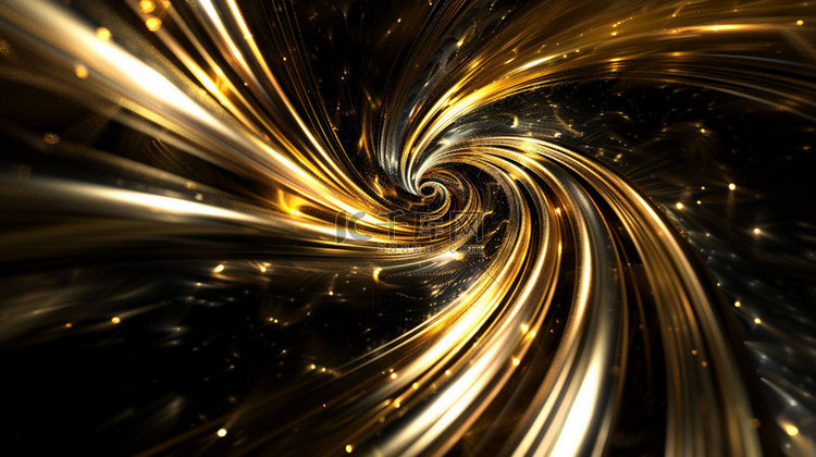 金色粒子旋转合成创意素材背景