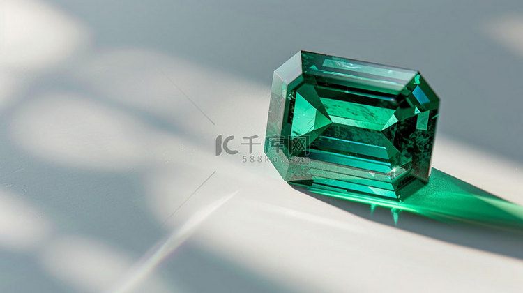 绿色宝石透明合成创意素材背景