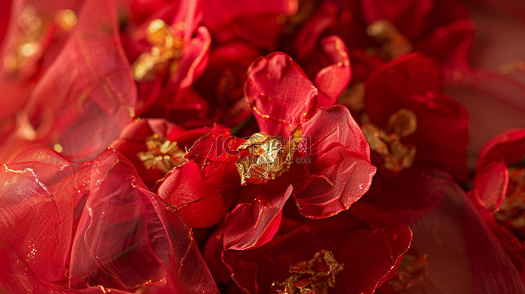 红色花朵优雅合成创意素材背景