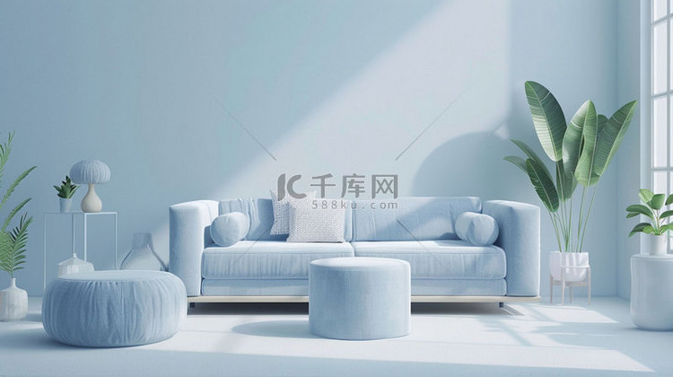 沙发清新风格合成创意素材背景