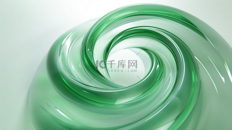 绿色圆环旋转合成创意素材背景