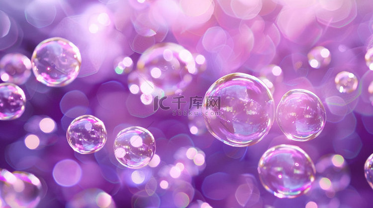 紫色泡泡大量合成创意素材背景