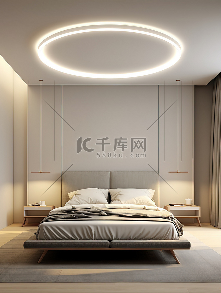 卧室LED圆形吸顶灯图片