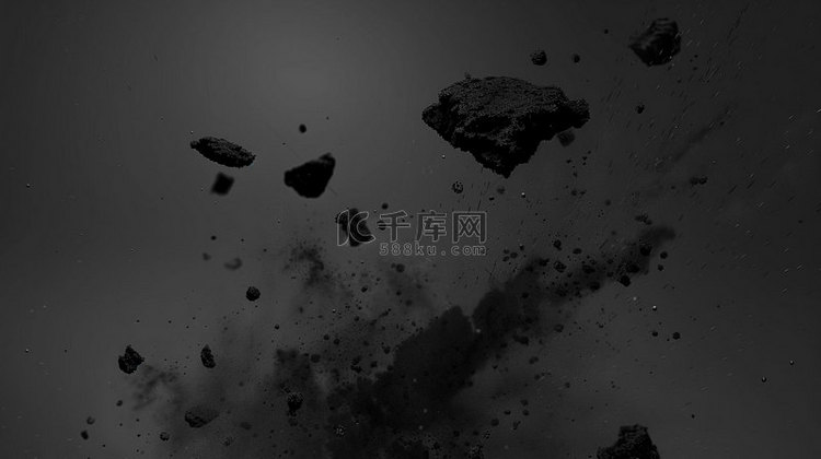 黑色粉末碎石合成创意素材背景
