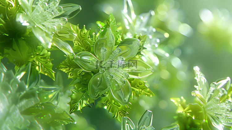 植物花朵晶莹合成创意素材背景