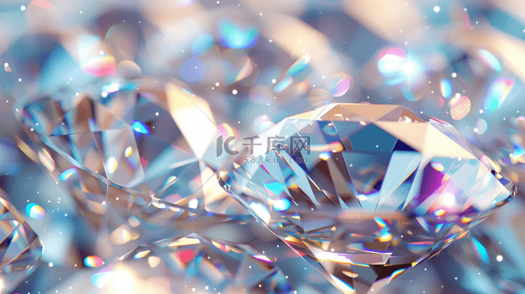 彩光晶体钻石闪闪的背景
