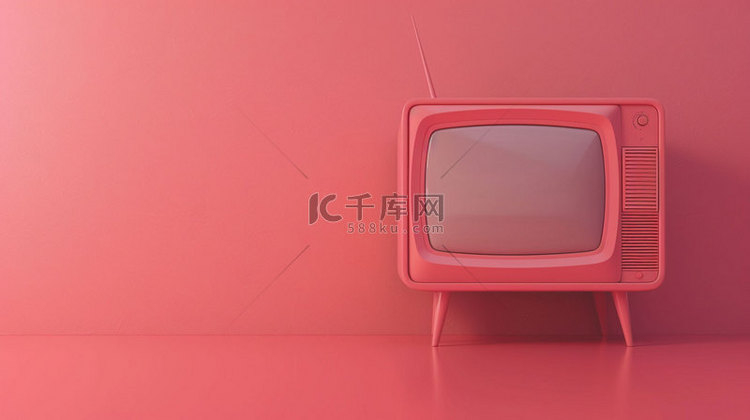 粉色电视机装饰合成创意素材背景