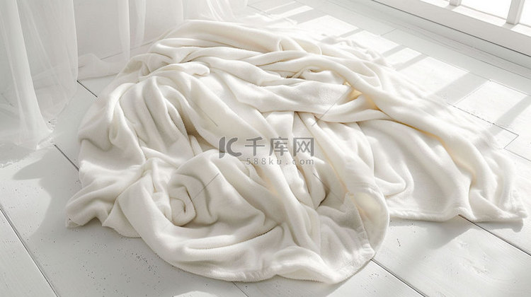 纯白毛巾褶皱合成创意素材背景
