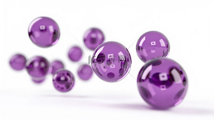 紫色水球气泡合成创意素材背景