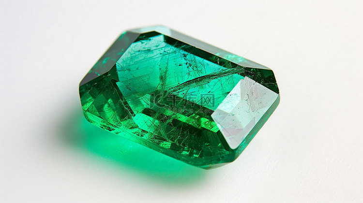绿色宝石透明合成创意素材背景