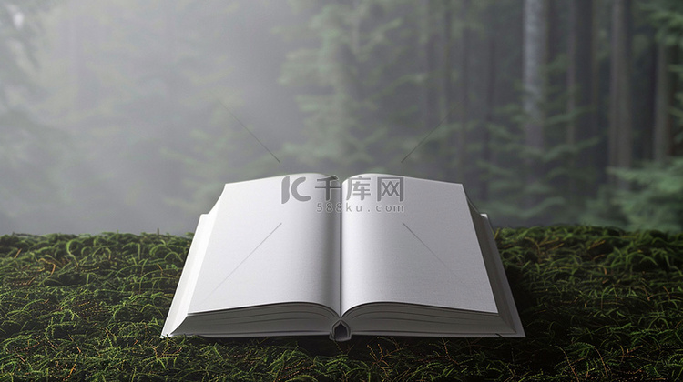 书籍树林实体合成创意素材背景