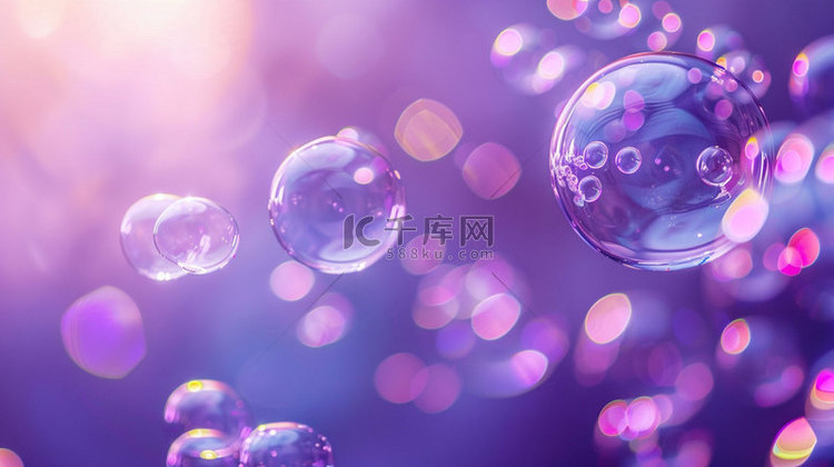 紫色泡泡大量合成创意素材背景