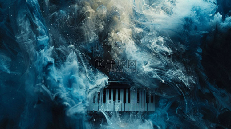 太空电子琴琴键合成创意素材背景