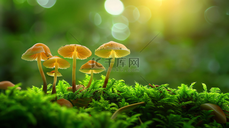 野外自然苔藓蘑菇摄影照片