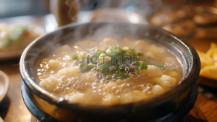 热气粥食物美味摄影照片