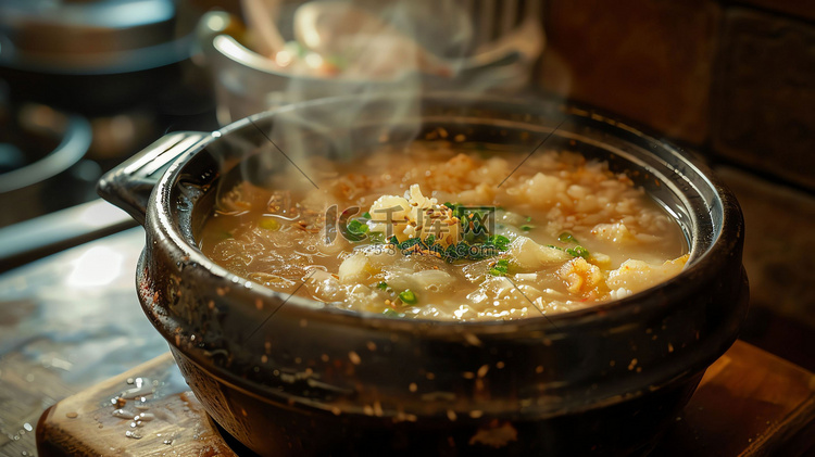 热气粥食物美味摄影照片