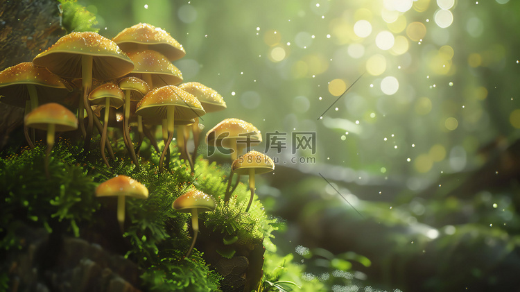 野外自然苔藓蘑菇摄影照片