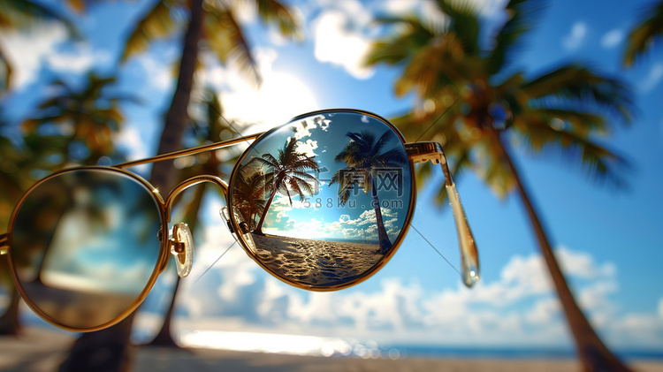 海南沙滩太阳镜的摄影高清图片