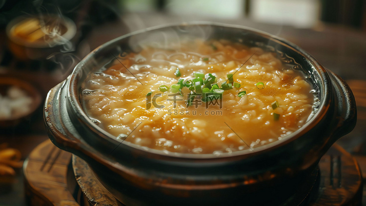 热气粥食物美味摄影照片