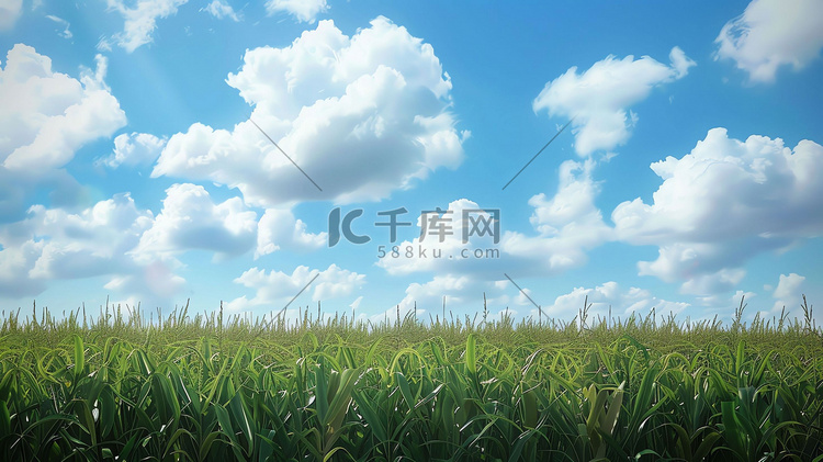 蓝天白云草原自然摄影照片