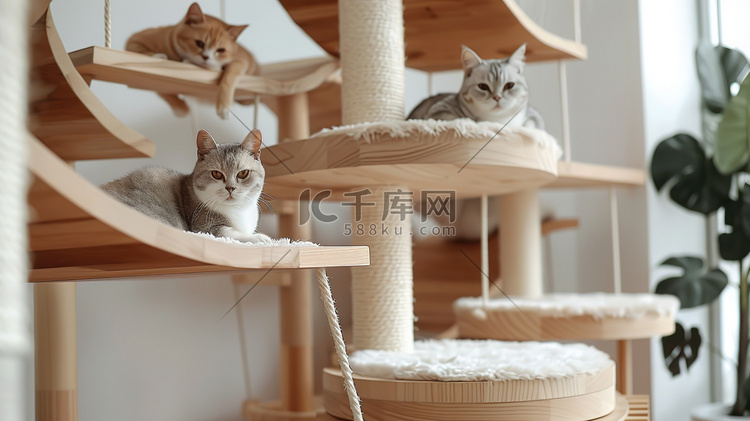 猫架上的小猫家居摄影配图