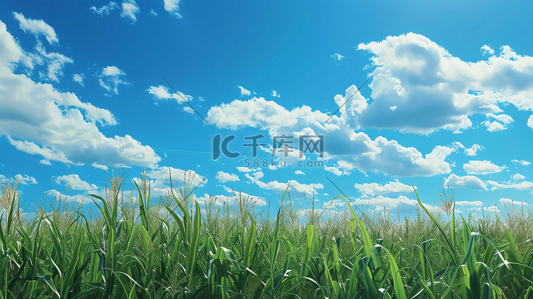 蓝天白云草原自然摄影照片