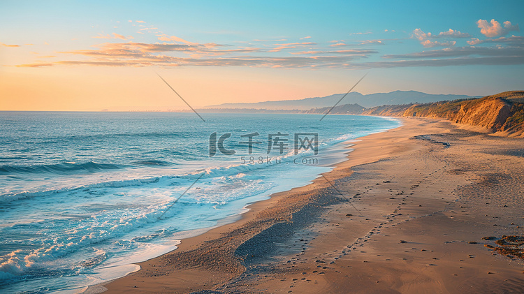 夏天海边沙滩的摄影高清图片