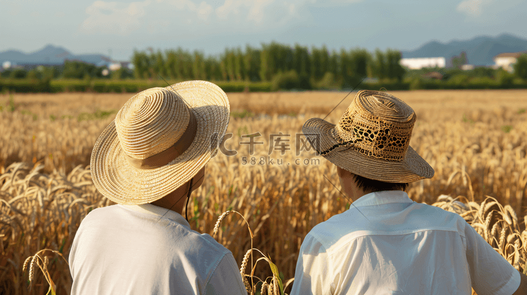 麦田劳作的农民摄影18