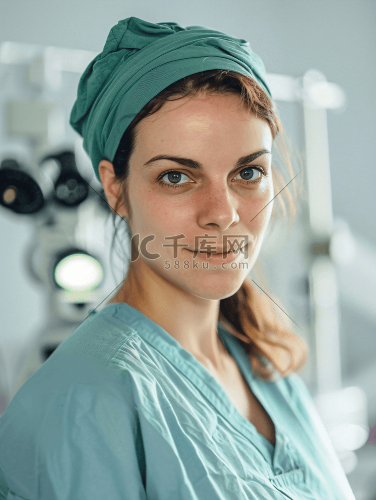 医院工作的女性眼科医生
