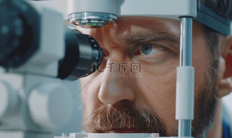 男性眼科医生测试视力