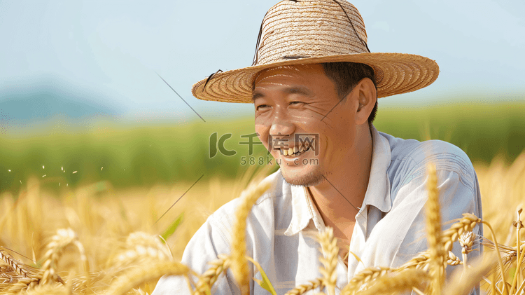 麦田劳作的农民摄影12