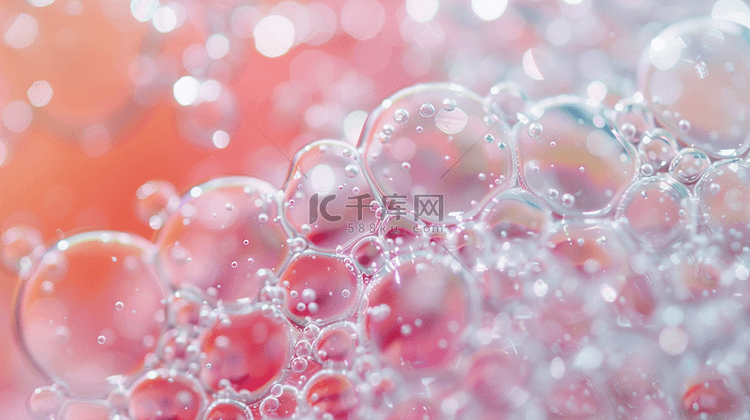 彩色彩光晶莹气泡泡沫的背景
