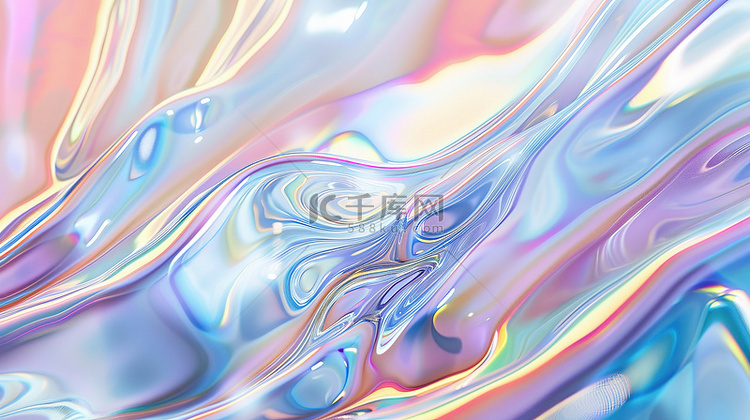 彩色玻璃流动液体全息背景