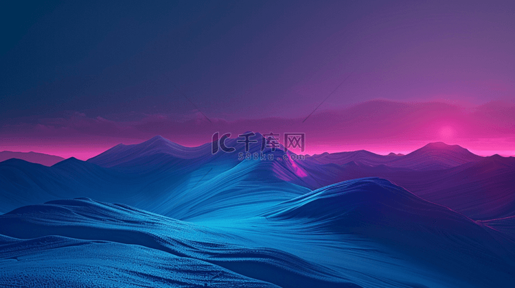 大自然蓝紫色元素图案背景