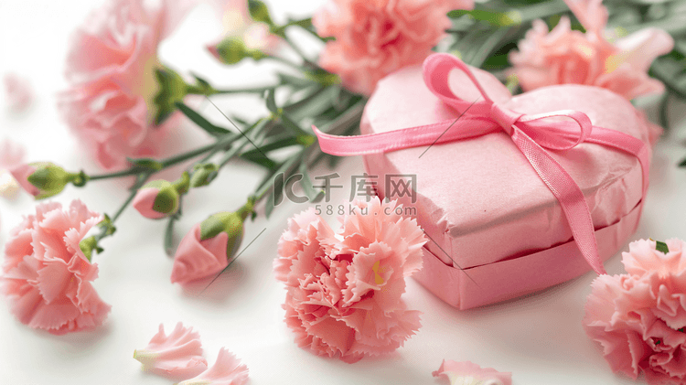 鲜花康乃馨和礼物盒子25