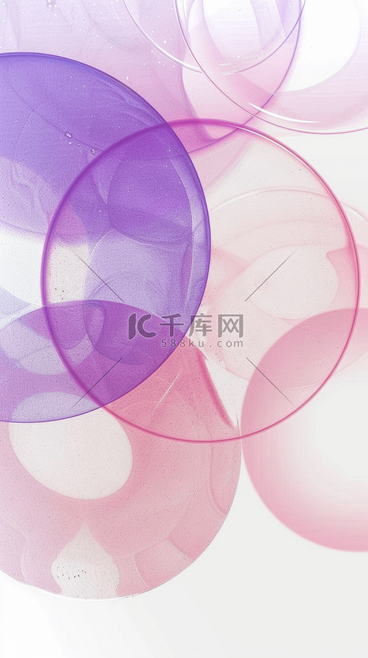 六一儿童节粉紫色透明圆气泡背景
