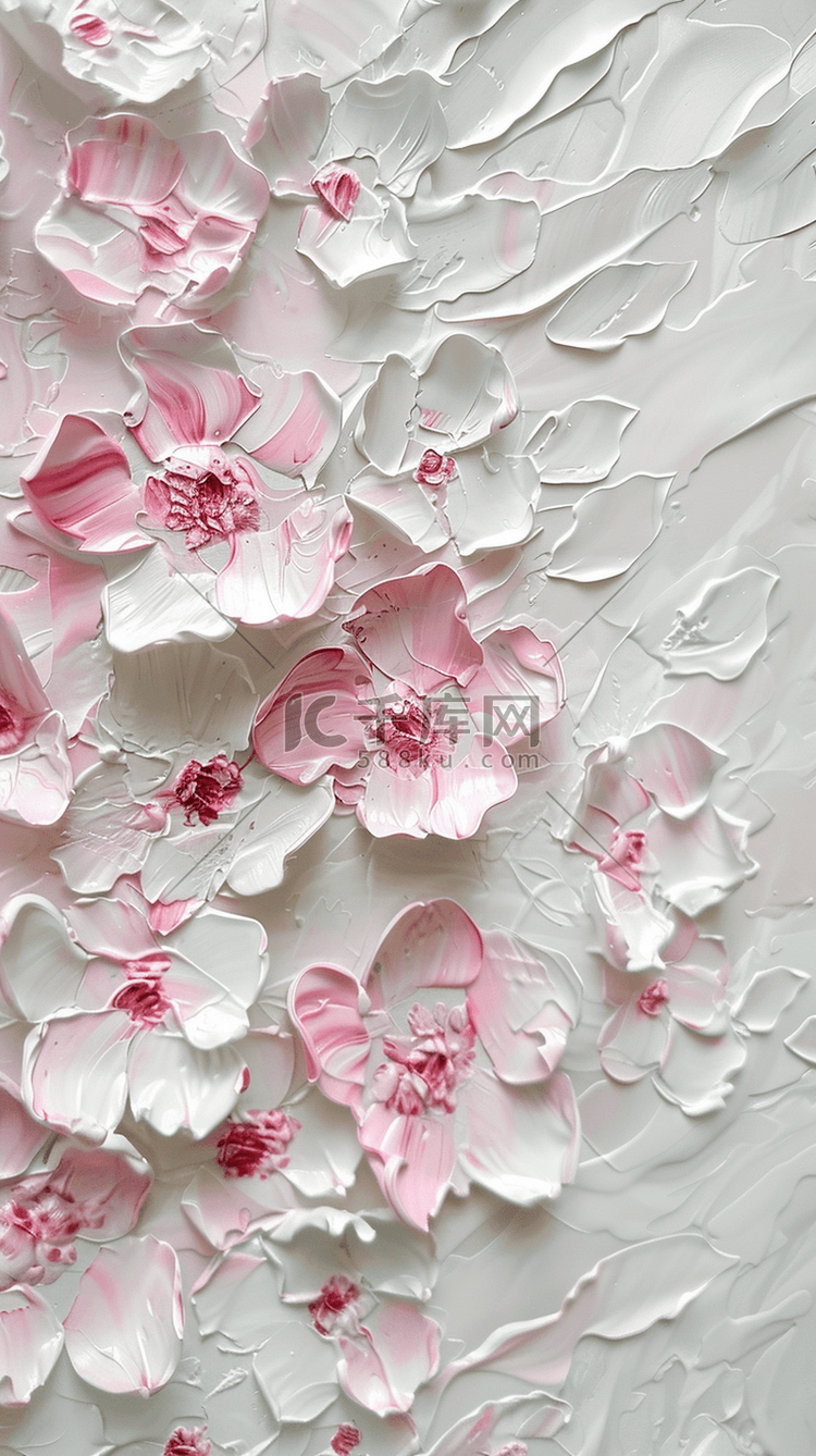 粉色石膏质感花朵手机壳背景